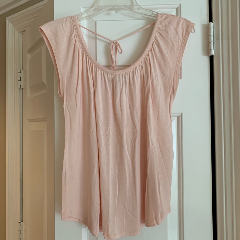 LOFT Ballet Pink Flutter Sleeve Back-bow Tee